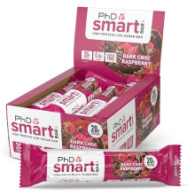 PhD Nutrition Smart Dark Chocolate & Raspberry Flavoured Protein Bar - 64g, Pack of 12's