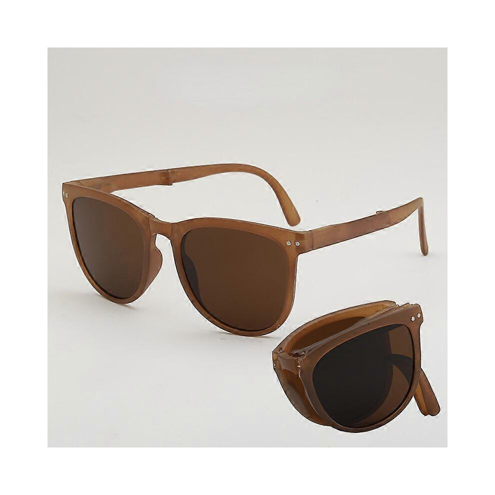(Brown) Uv400 Cycling Sunglasses, Foldable Polarized Sunglasses, Retro Square Eyewear Driving Glasses,Bicycle Accessories Brown