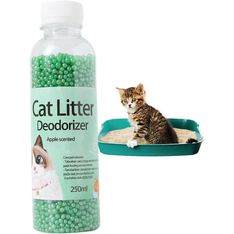 (Green Apple) Summer Cat Litter Box Deodorizer, Cat Litter Crystals In Fresh Scent, Cat Litter Box Deodorizer, Combats Cat Odors and Neutralizes Smell