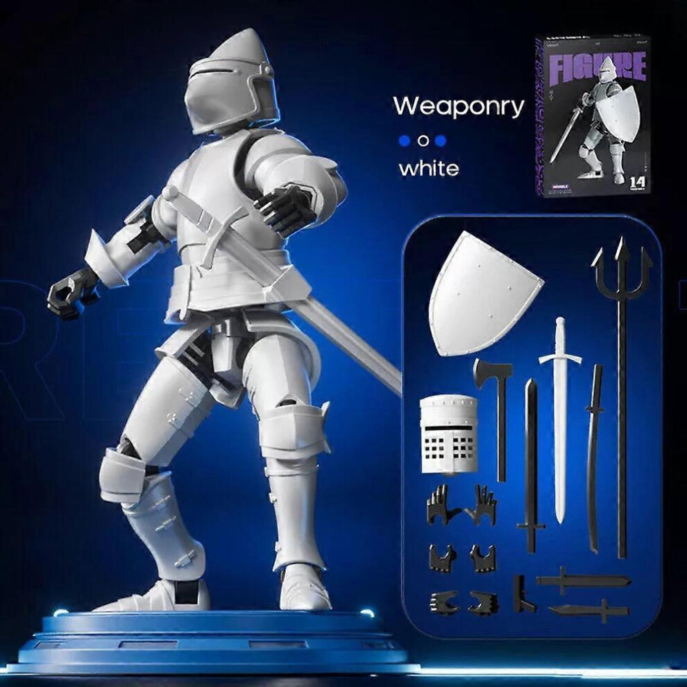 (Gold) 2024 New Dummy 13 Robot Action Figure in Armor, Magnetic Medieval Knight Action