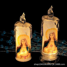 (Our Lady Mercy without base) LED Prayer Flameless Candles, Jesus Saints Religious Decoration