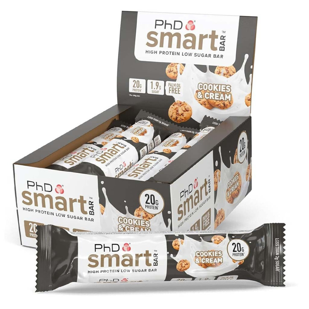 Cream Phd Nutrition Smart Cookies & Protein Bar Helps Maintain Balanced Nutrition - 64G, Pack Of 12