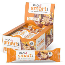 PhD Nutrition Smart Chocolate Peanut Butter Protein Bar, High Protein, Low Sugar, Healthy Snack - 64g, Pack of 12