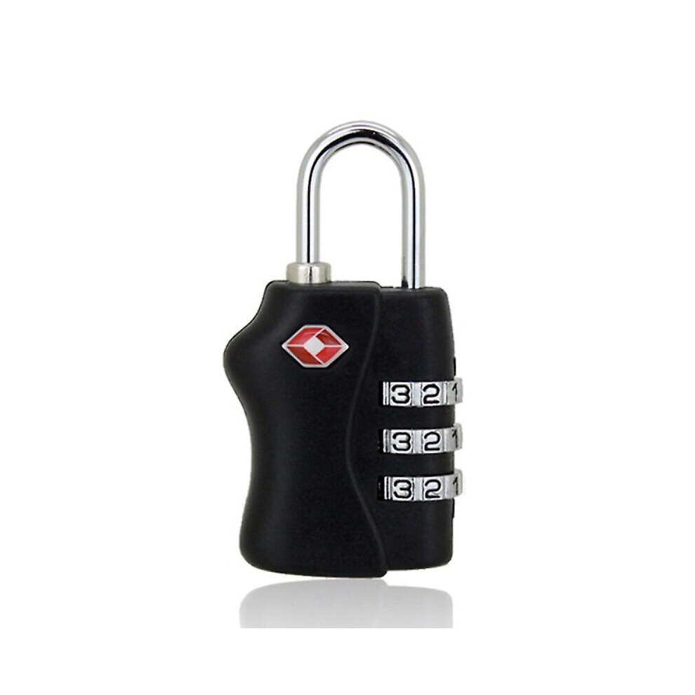 (black) Luggage Travel Lock 3 Dial Digit Password Combination Bike Travel Padlock TSA  Approved Password-image-OPC-PFZ7FS8-NEW