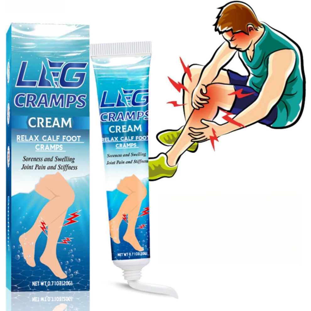 Cream Leg Cramps 20G | Relief For Calf Foot Cramps, Soreness & Joint Pain | Enhances Circulation & Reduces Swelling |Natural Ingredients Ointment