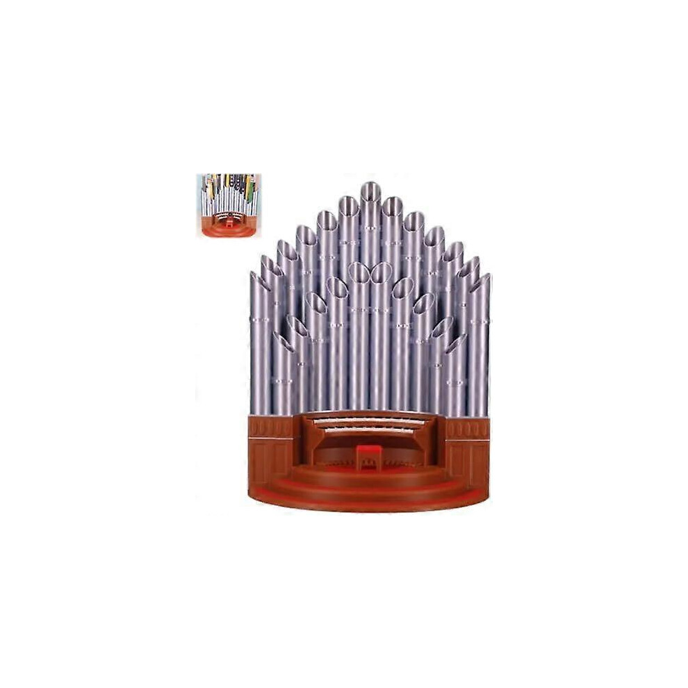 (SILVERY) Pipe Organ Pen Pencil Holder,Resin Music Pipe Organ Pen Container Holder Pencil Cup For Office Desk,Funny Pen Holder Desktop Decoration,Office Supplie