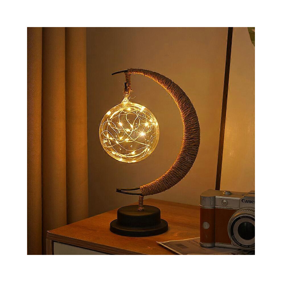 (2pcs) Enchanted Lunar Lamp -Magic Moon Shape Lamp,LED Crescent Light,Ramadan Lamp,Hanging Moon Lamp,Home Bedroom Romantic Bedside Desktop Nightstand
