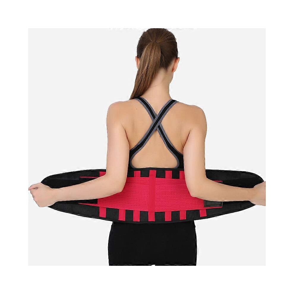 Red (Red) Lumbar Lower Back Support Brace Pain Relief Posture Orthosis Waist Belt Therapy