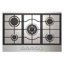 5 Burner Gas Hob Cooktop, Front Dial Control, Automatic Ignition, Stainless Steel, Statesman GH175SS