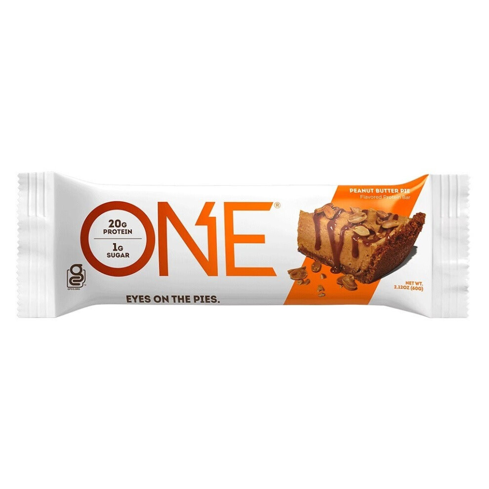 One Bar Gluten-Free Protein Peanut Butter Pie Flavor, High Protein, Healthy Snack, Gluten-Free - 60g