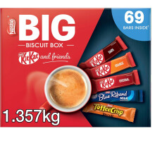Nestlé Kitkat and Friends Big Biscuit Box | 69 x Chocolate Biscuit Bars - KitKat, Blue Riband, Toffee Crisp | Bulk Chocolate Box 1.357kg