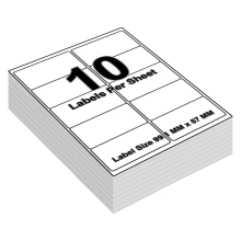 (10 Per A4 Sheet - 99.1 X 57 mm - L7173 - Avery, 50 Sheets) A4 Sheets White Address Sticky Shipping Labels A4 Stickers Printer Self Adhesive