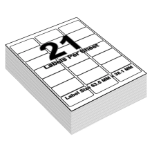 (21 Per A4 Sheet - 63.5 X 38.1 mm - L7160 - Avery, 100 Sheets) A4 Sheets White Address Sticky Shipping Labels A4 Stickers Printer Self Adhesive