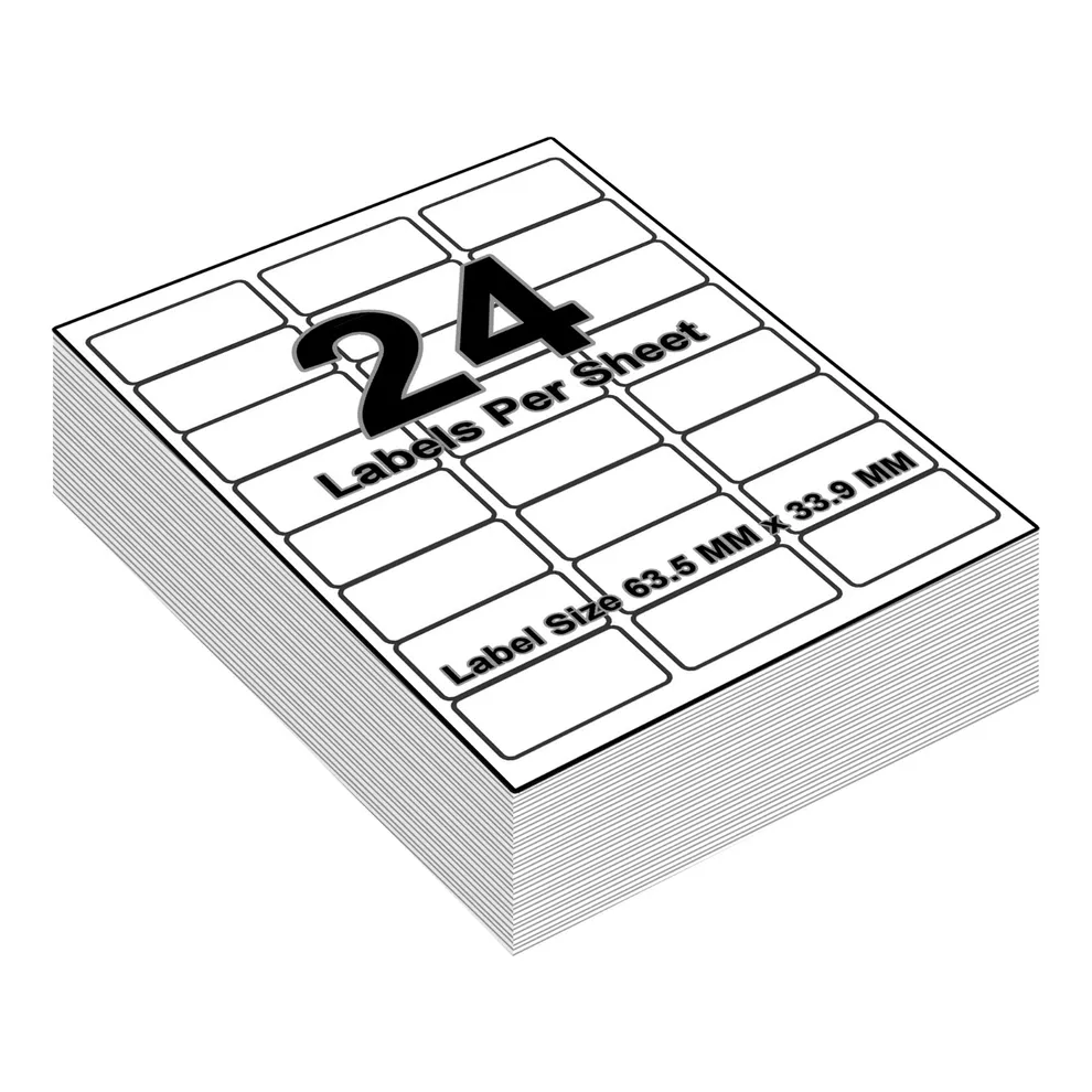 (24 Per A4 Sheet - 63.5 X 33.9 mm - L7159 - Avery, 50 Sheets) A4 Sheets White Address Sticky Shipping Labels A4 Stickers Printer Self Adhesive