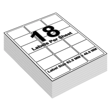 (18 Per A4 Sheet - 63.5 X 46.6 mm - L7161 - Avery, 5 Sheets) A4 Sheets White Address Sticky Shipping Labels A4 Stickers Printer Self Adhesive
