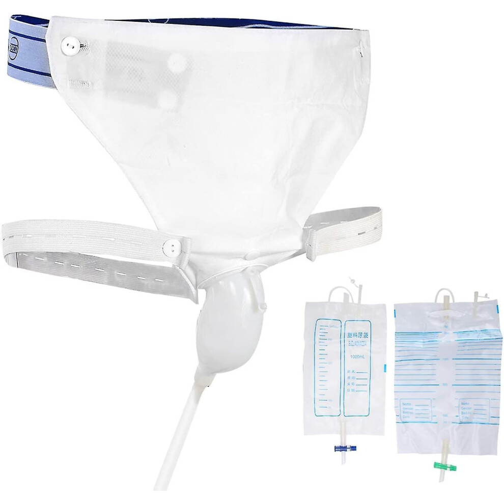(Men Type) Silicone Urine Collector, 3 Type Optional With 2 Urine Catheter Bags For Man Woman Elderly