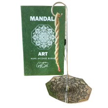 Rope Incense Sets with Holders Rope Incense and Silver Plated Holder Set Mandala Flower