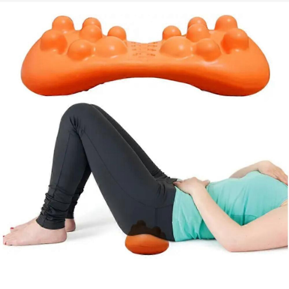 Orange (Orange) In-Bed Lumbar Massager Spine Relief Correction Lumbar Pillow Back Lumbar Massage Pillow Cushion Neck Relief Pain