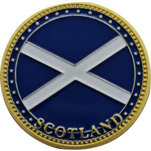 Scottish Souvenir Gift Coin with Map on Flip Side Saltire Design Souvenir Coin