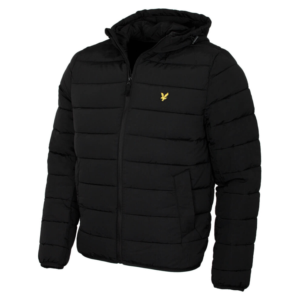 (M, Jet Black) Lyle & Scott Mens Lightweight Full Zip Casual Puffer Jacket
