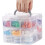 3 Tier Clear Transparent Plastic Stackable Storage Box with 18 Compartments Craft Storage Box with Carry Handle 1