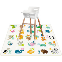 Baby Splash Mat, 110*110cm Waterproof Washable Anti Slip Splash Mat Baby Mess Mat for Art/Crafts/Painting/Playtime, Tablecloth and Picnic Mat
