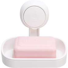Suction Soap Dish for Shower, Wall Mounted Soap Box, Drill-Free Soap Case, Removable Plastic Soap Dishes with Drainage, Bar Soap Holders