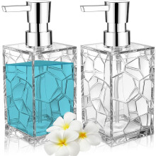 2 Pack Acrylic Soap Dispenser,350ml Clear Refillable Shampoo Lotion Dispenser Bottle with Pump for Bathroom,Countertop,Kitchen Sink,Laundry Room
