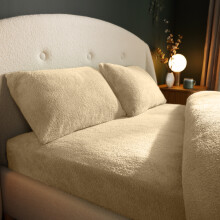 (Natural, Single) Silentnight Teddy Fleece Fitted Sheet Cosy Snuggly
