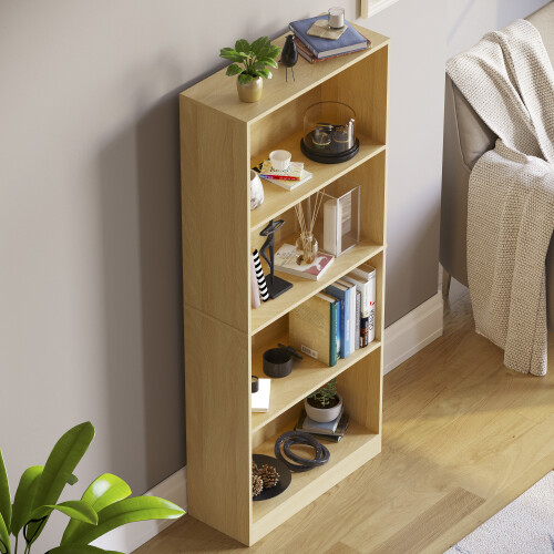 Vida Designs (Oak) Cambridge 4 Tier Bookcase Shelf Office Storage 2