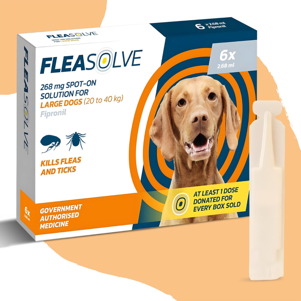Naqua Ltd Fleasolve Spot On Large Dog X6 Flea Treatment