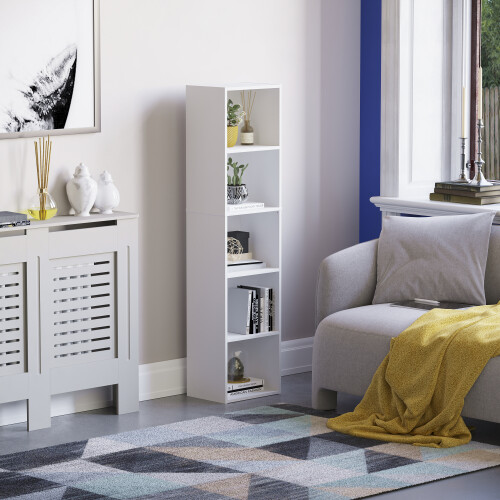 Home Discount (White) Oxford 5 Tier Cube Bookcase Tall Storage Display