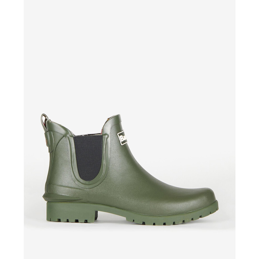 (UK 5) Barbour WILTON Womens Chelsea Wellington Boots Olive