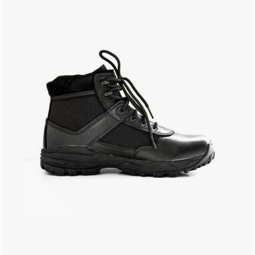 (UK 12) Grafters COVER II Unisex Leather Work Boots Black
