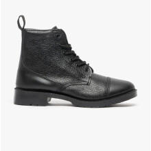 (UK 10) Grafters M391A Unisex Grain Leather Work Boots Black
