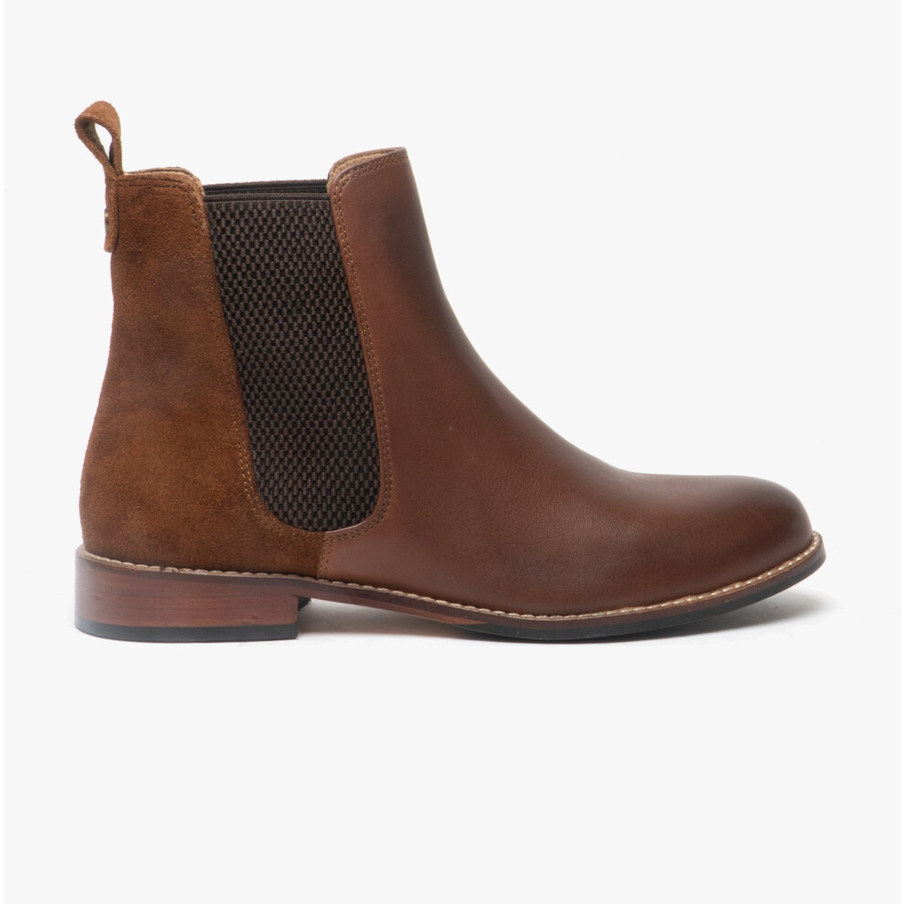 (UK 3) Hush Puppies CHLOE Womens Leather Ankle Boots Brown