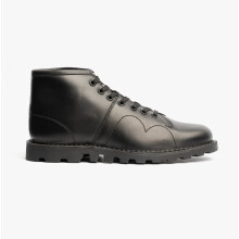 (UK 6) Grafters UNISEX Original Leather Monkey Boots Black