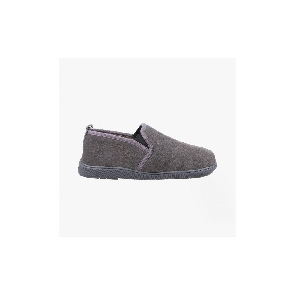 (UK 7) Hush Puppies ARNOLD Mens Suede Slippers Grey