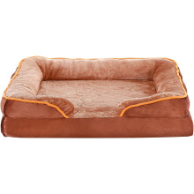 (Brown, Large) Large Dog Sofa Bed Washable Cushioned Dog Bed Orthopedic Sleeping Bed