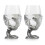 Stunning Pewter Wrapped Dragon Wine Glass Pair 1