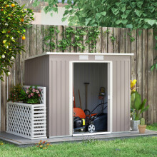 Outsunny 7 x 4ft Metal Garden Storage Shed w/ Double Door Grey