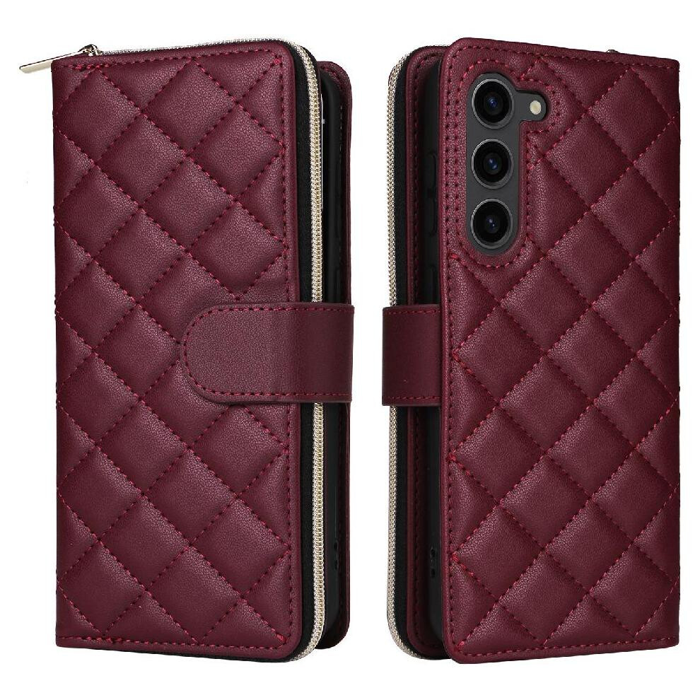 Photos - Case Flip Zipper for Samsung Galaxy S23 Plus 9 Card Holder Wrist Strap 1 Cash Slot Kickstand Magnetic Closure(Red)
