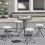 Outsunny Outsunny Folding Stool Set of 4, Decorative Garden Stool Set, White 1