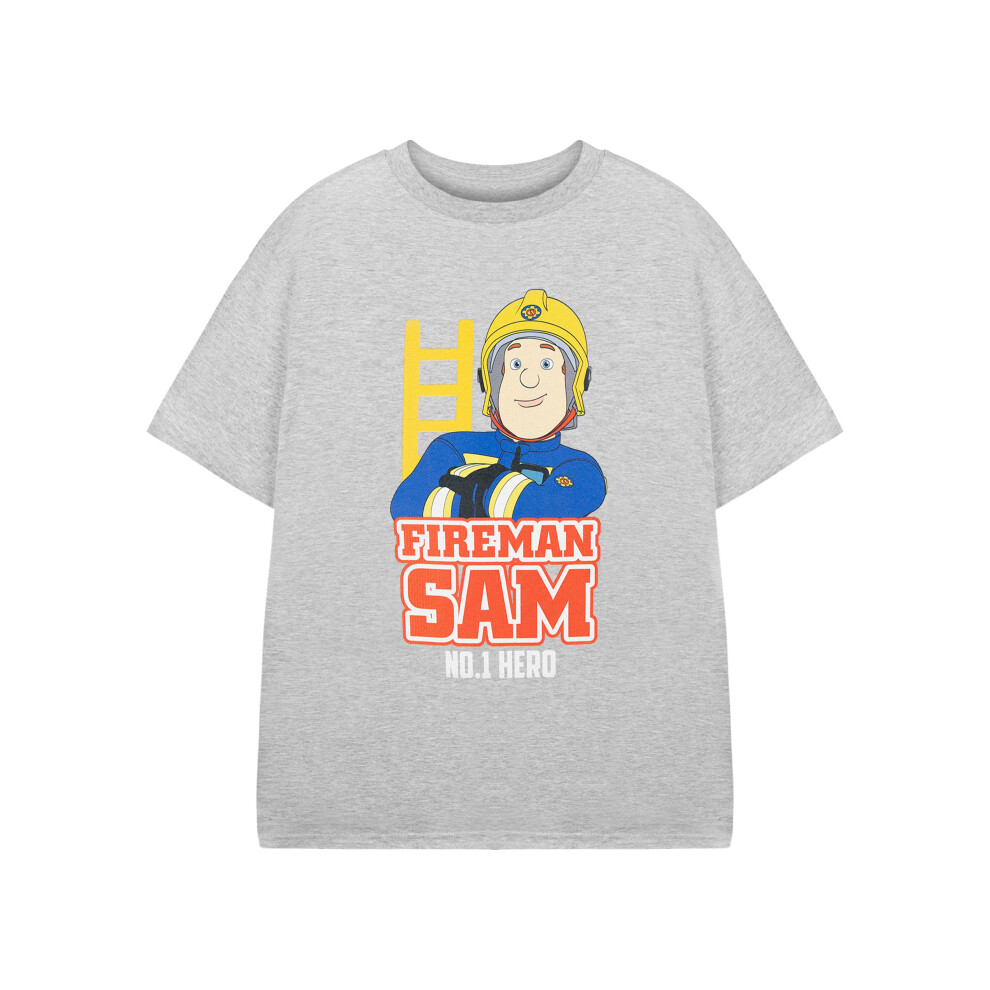 (5-6 Years) Fireman Sam Short Sleeved T-Shirt (Boys Grey)