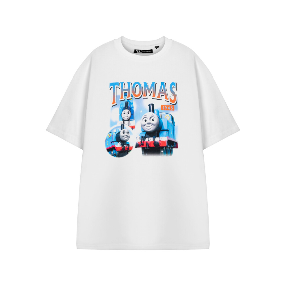 (Large) Thomas And Friends Short Sleeved T-Shirt (Mens White)