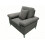 Modern Grey Fabric One Seater Sofa with Chrome Feet 2