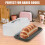 GEEZY GEEZY Rectangular Cake Carrier Box Handle Lid Plastic Storage Container Loafs Baguette 8