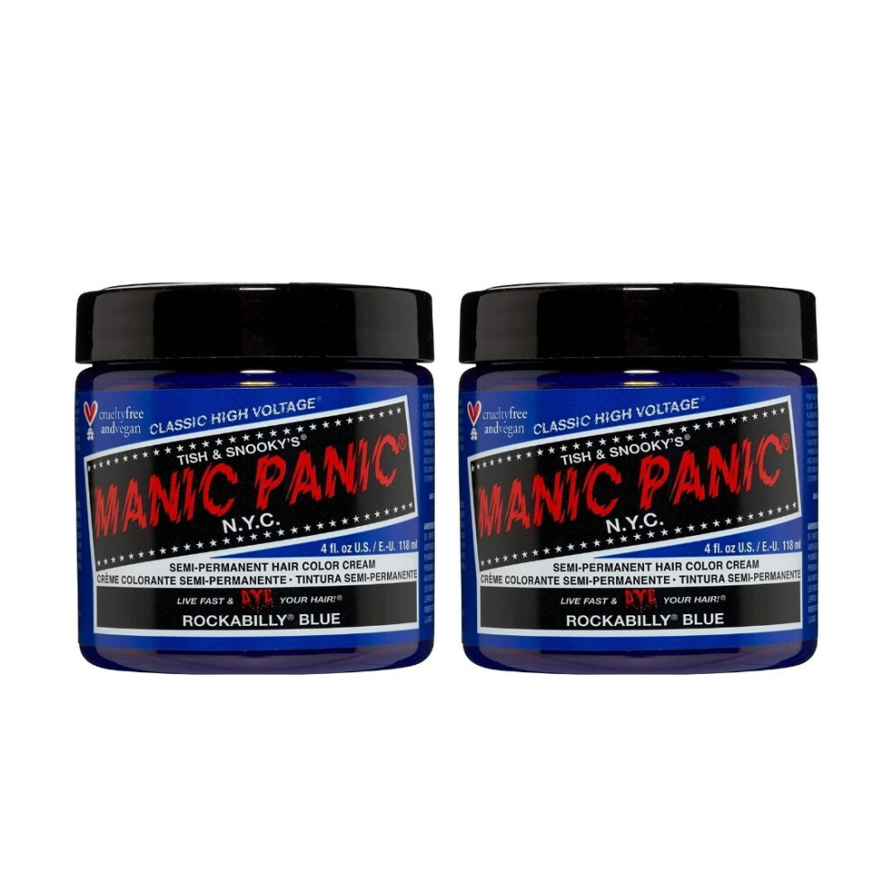 Manic Panic - High Voltage Semi-Permanent Hair Colour Cream - Rockabilly Blue (2x118ml)