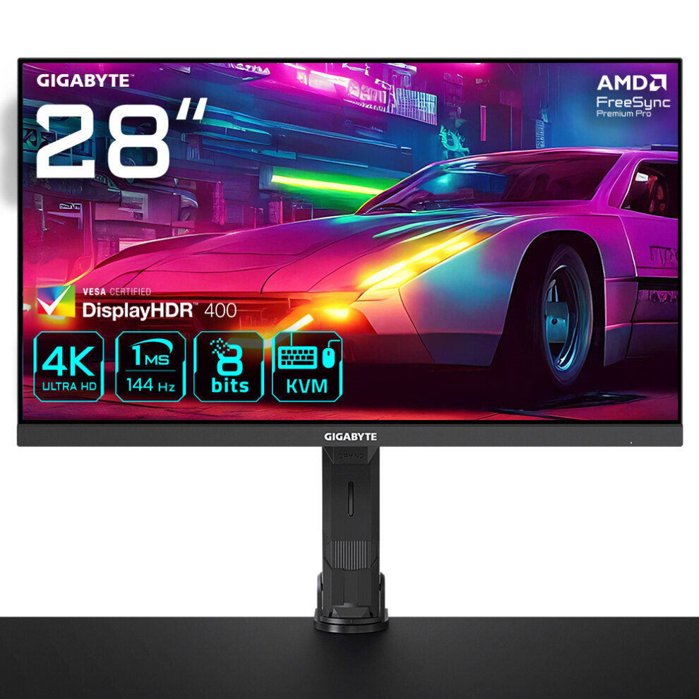 M28U 28" 4K UHD Arm Edition Gaming Monitor - 3840 x 2160, 144Hz, 1ms, 250 cd/mÂ², FreeSync Premium Pro, Display HDR400, HDMI 2.1, Displayport 1.4