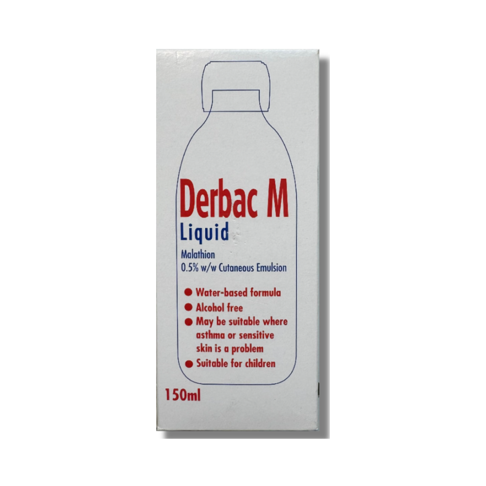 Thechemistonline Derbac M Liquid - 150Ml - Formulated To Treat Head Lice, Pubic Lice And Scabies